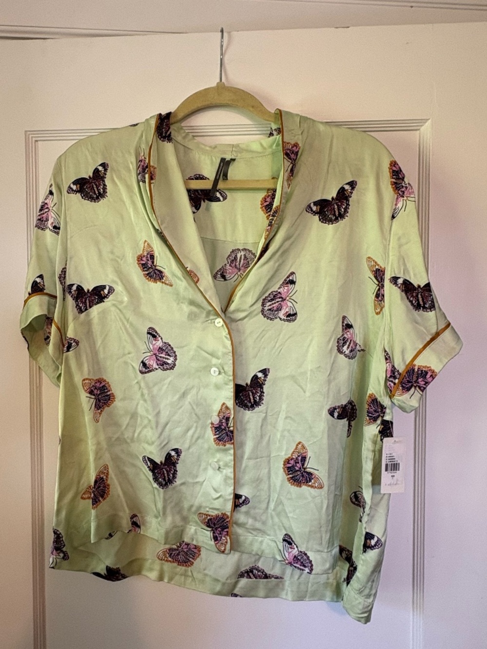 NWTAnthropologie Butterfly Silky Shirt size L